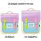 Handmade Leather City Backpack - Pastel Kaleidoscope