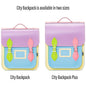 Handmade Leather City Backpack - Pastel Kaleidoscope