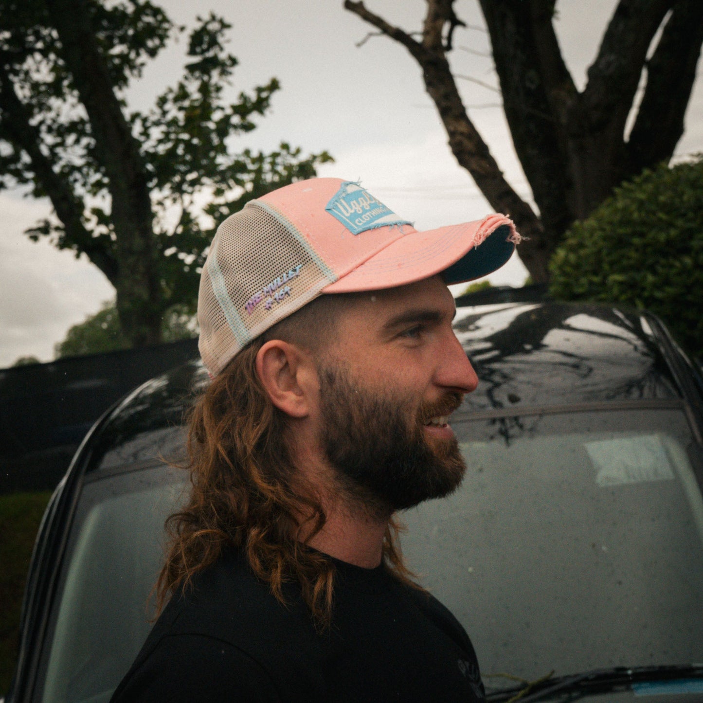 Pastel Pink & Blue Diamond Trucker Hat