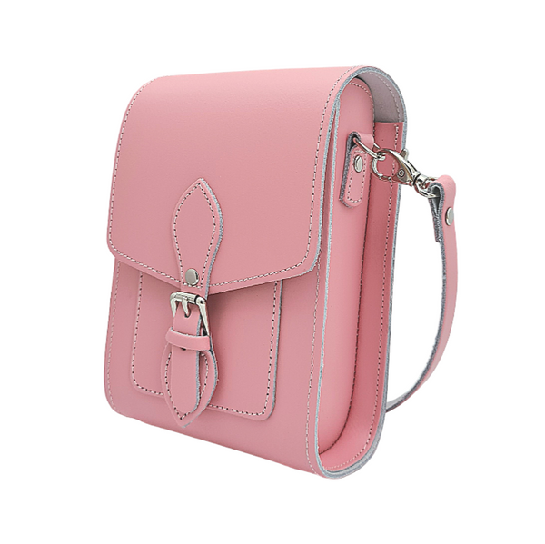 Pochette de téléphone de festival en cuir faite à la main - Rose pastel