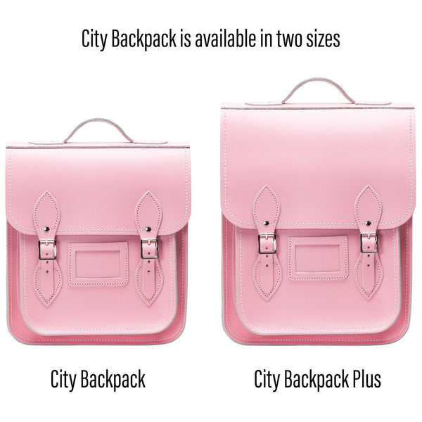 Handmade Leather City Backpack - Pastel Pink