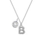 Pave Initial B Necklace with Birthstone Charm Created with Zircondia® Crystals