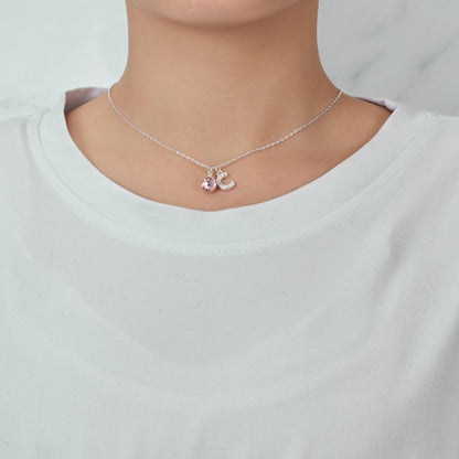 Pave Initial C Necklace with Birthstone Charm Created with Zircondia® Crystals