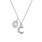 Pave Initial C Necklace with Birthstone Charm Created with Zircondia® Crystals