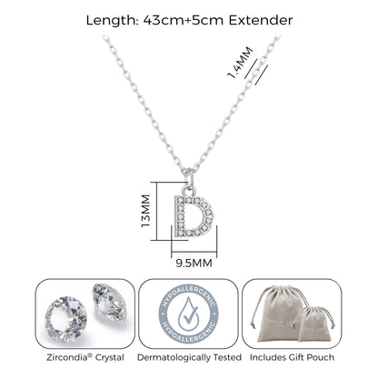 Pave Initial Necklace Letter D Created with Zircondia® Crystals