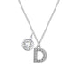 Pave Initial D Necklace with Birthstone Charm Created with Zircondia® Crystals
