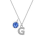 Pave Initial G Necklace with Birthstone Charm Created with Zircondia® Crystals