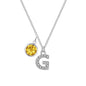 Pave Initial G Necklace with Birthstone Charm Created with Zircondia® Crystals
