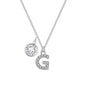 Pave Initial G Necklace with Birthstone Charm Created with Zircondia® Crystals