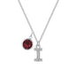 Pave Initial I Necklace with Birthstone Charm Created with Zircondia® Crystals