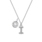 Pave Initial I Necklace with Birthstone Charm Created with Zircondia® Crystals