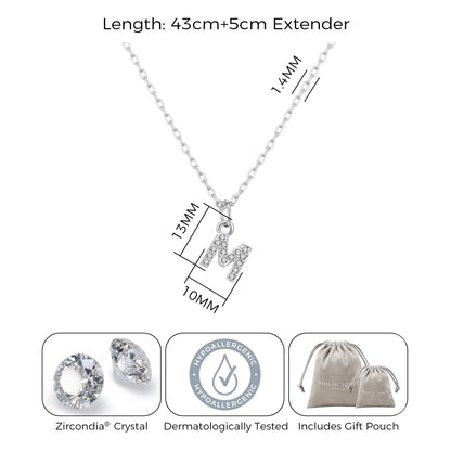 Pave Initial Necklace Letter M Created with Zircondia® Crystals