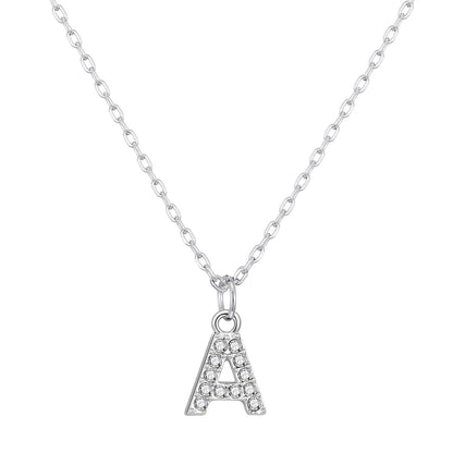 Pave Initial Necklace Letter A Created with Zircondia® Crystals