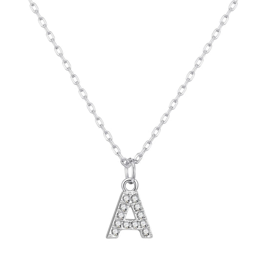 Pave Initial Necklace Letter A Created with Zircondia® Crystals