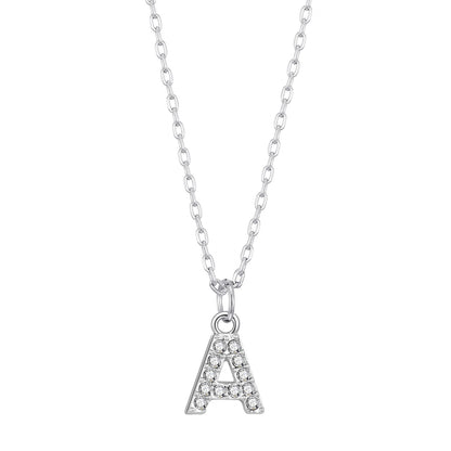 Pave Initial Necklace Letter A Created with Zircondia® Crystals