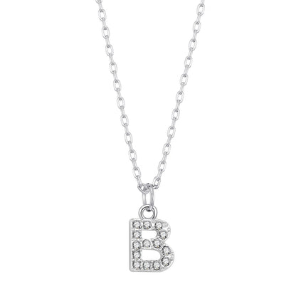 Pave Initial Necklace Letter B Created with Zircondia® Crystals
