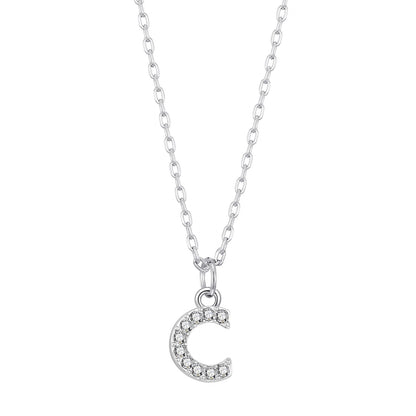 Pave Initial Necklace Letter C Created with Zircondia® Crystals