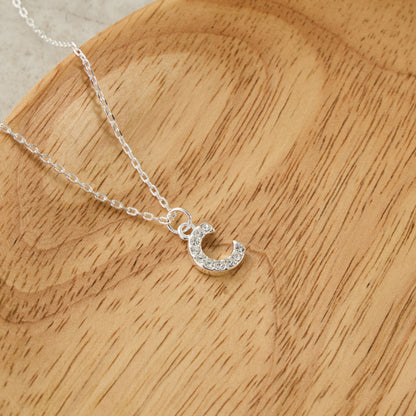 Pave Initial Necklace Letter C Created with Zircondia® Crystals