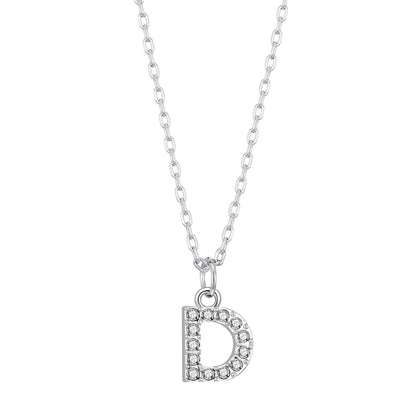Pave Initial Necklace Letter D Created with Zircondia® Crystals