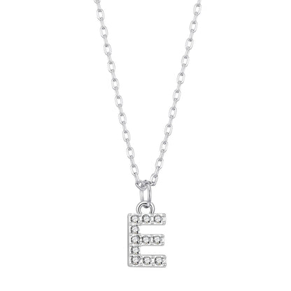 Pave Initial Necklace Letter E Created with Zircondia® Crystals