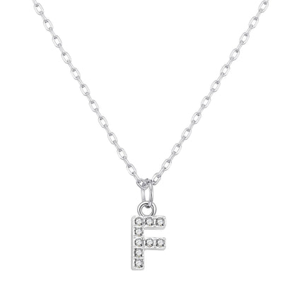 Pave Initial Necklace Letter F Created with Zircondia® Crystals