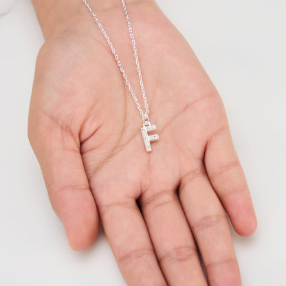 Pave Initial Necklace Letter F Created with Zircondia® Crystals