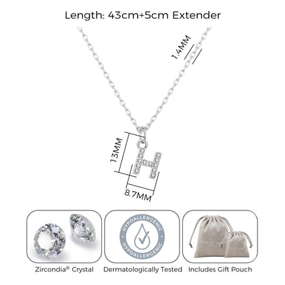 Pave Initial Necklace Letter H Created with Zircondia® Crystals