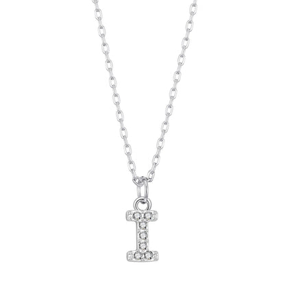 Collier initial pavé lettre I créé avec des cristaux Zircondia®
