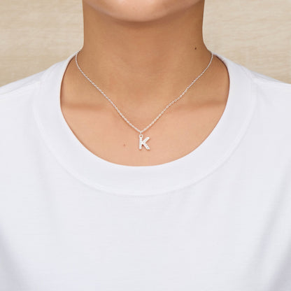 Pave Initial Necklace Letter K Created with Zircondia® Crystals