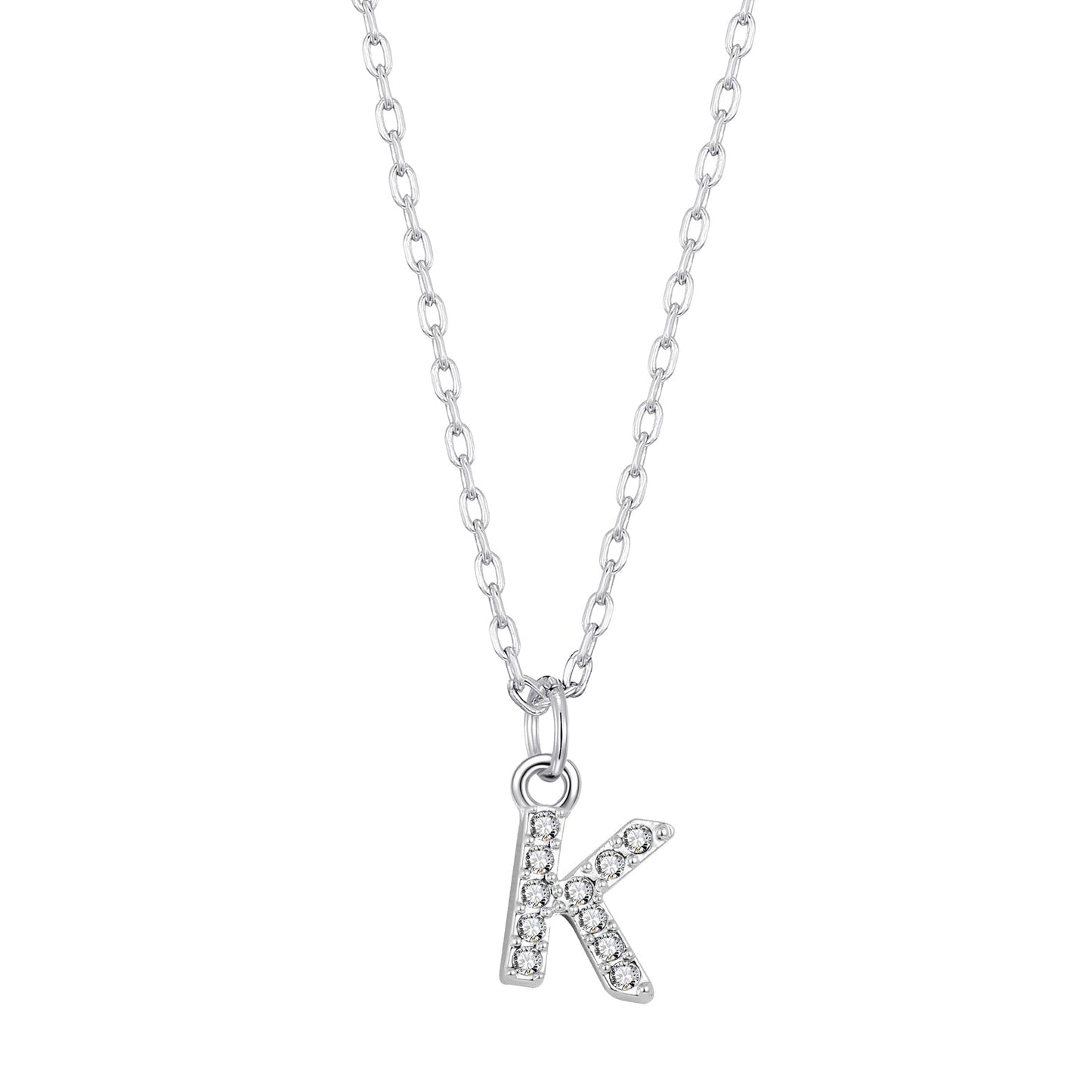 Pave Initial Necklace Letter K Created with Zircondia® Crystals