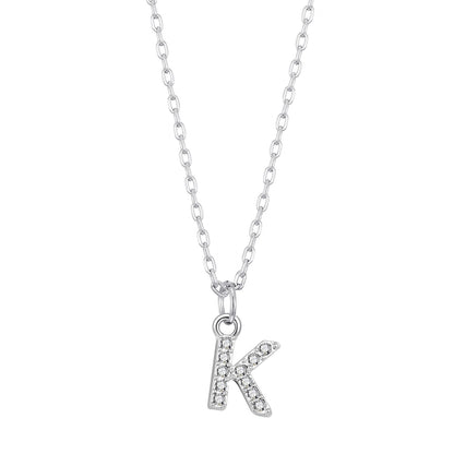 Pave Initial Necklace Letter K Created with Zircondia® Crystals