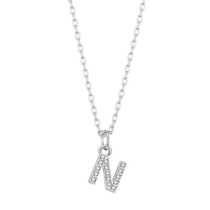Pave Initial Necklace Letter N Created with Zircondia® Crystals