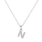 Pave Initial Necklace Letter N Created with Zircondia® Crystals
