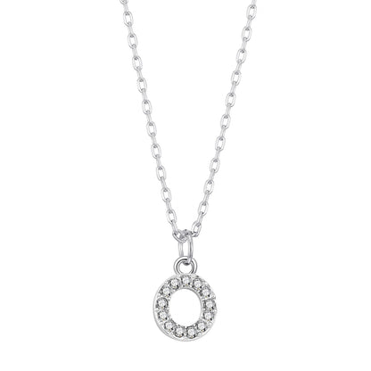 Pave Initial Necklace Letter O Created with Zircondia® Crystals