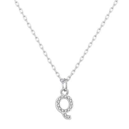 Pave Initial Necklace Letter Q Created with Zircondia® Crystals
