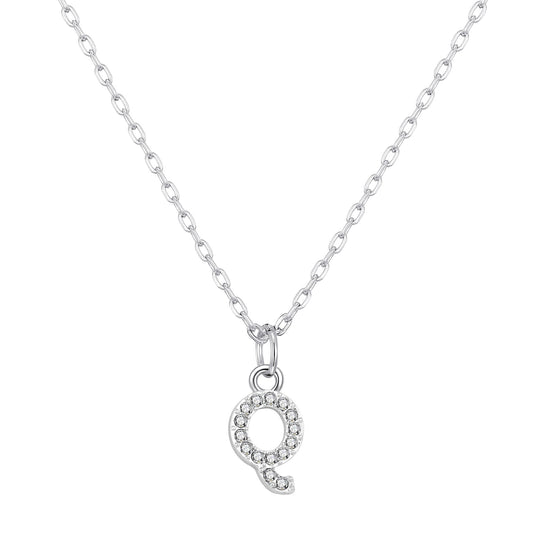 Pave Initial Necklace Letter Q Created with Zircondia® Crystals