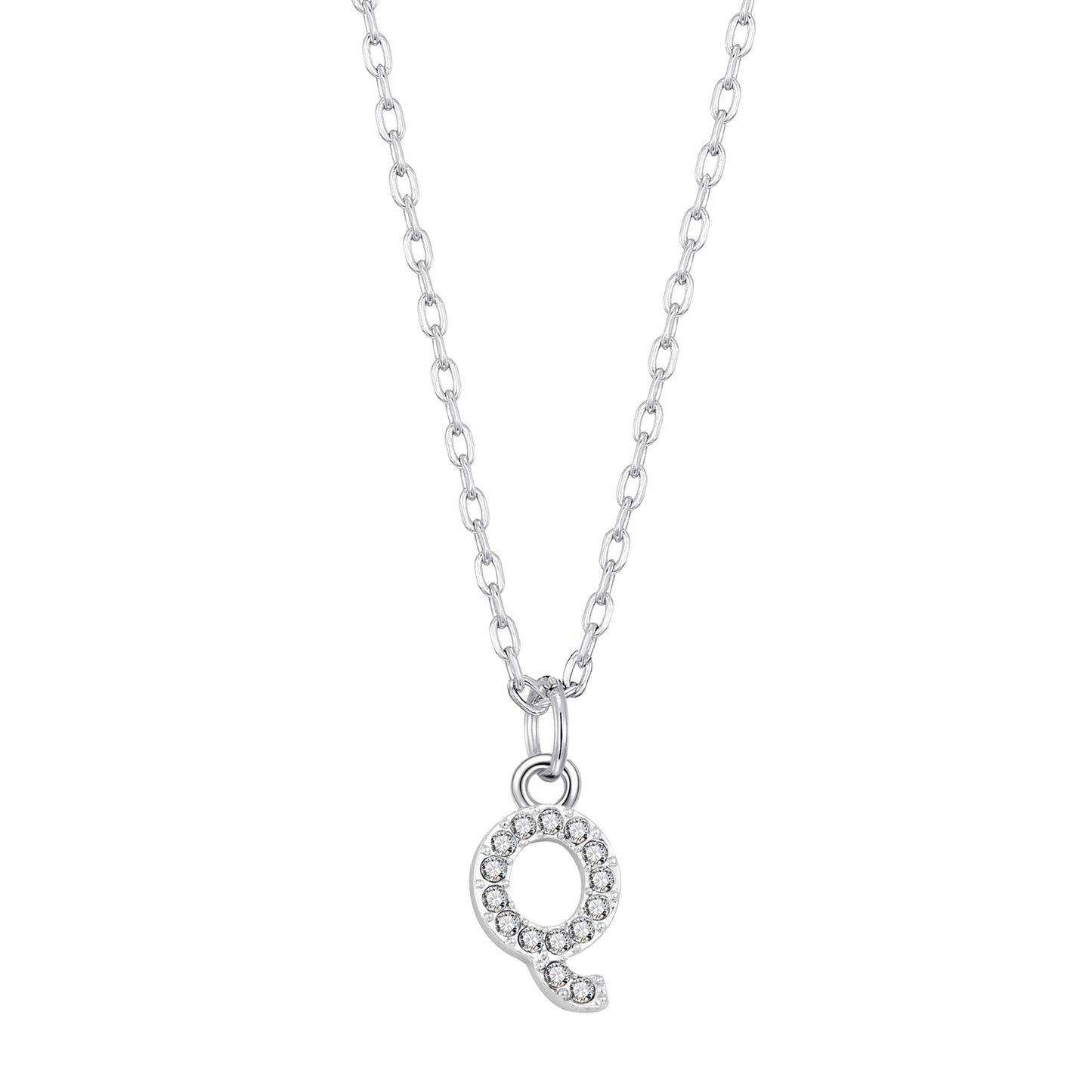 Pave Initial Necklace Letter Q Created with Zircondia® Crystals