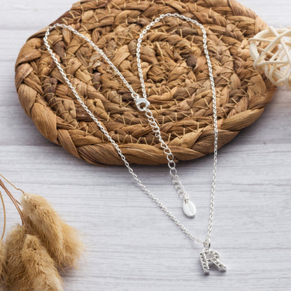 Pave Initial Necklace Letter R Created with Zircondia® Crystals