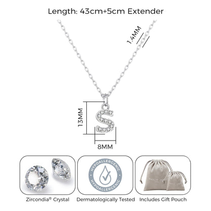 Pave Initial Necklace Letter S Created with Zircondia® Crystals