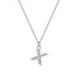 Pave Initial Necklace Letter X Created with Zircondia® Crystals