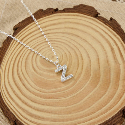 Pave Initial Necklace Letter Z Created with Zircondia® Crystals