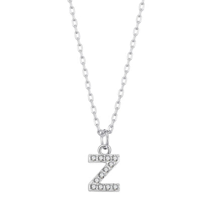 Pave Initial Necklace Letter Z Created with Zircondia® Crystals