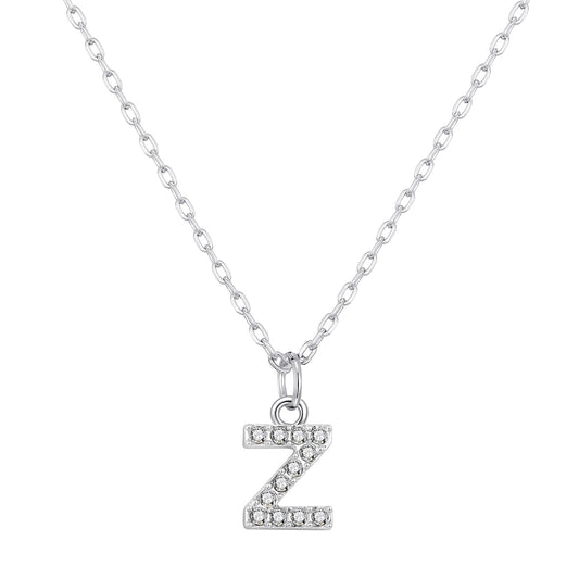Pave Initial Necklace Letter Z Created with Zircondia® Crystals