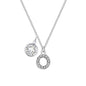 Pave Initial O Necklace with Birthstone Charm Created with Zircondia® Crystals
