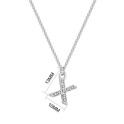Pave Initial X Necklace with Birthstone Charm Created with Zircondia® Crystals