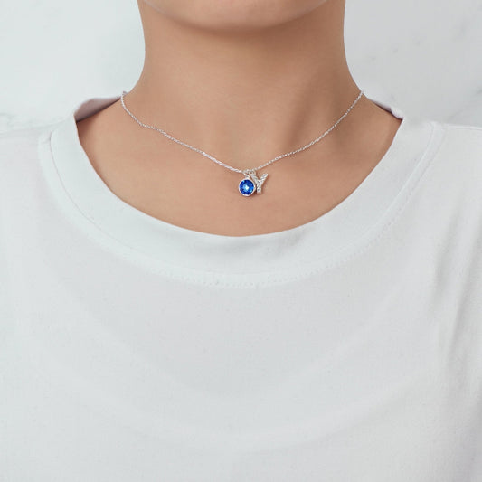 Pave Initial Y Necklace with Birthstone Charm Created with Zircondia® Crystals