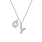 Pave Initial Y Necklace with Birthstone Charm Created with Zircondia® Crystals