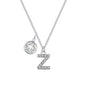 Pave Initial Z Necklace with Birthstone Charm Created with Zircondia® Crystals