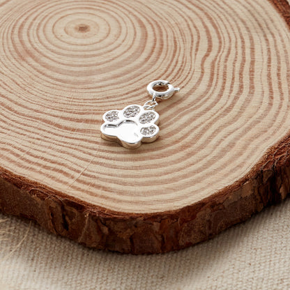 Paw Charm Created with Zircondia® Crystals