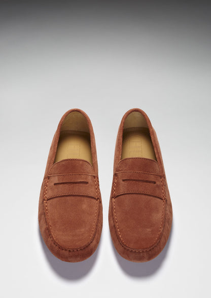 Penny Driving Loafers, rust suede